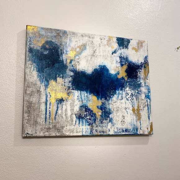 Original canvas abstract artwork 16”x20” Navy Veins I - Picture 8 of 8